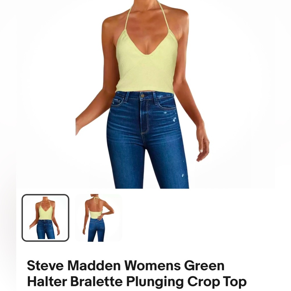 Steve Madden vintage sz small women’s halter top, adjustable backless crop top